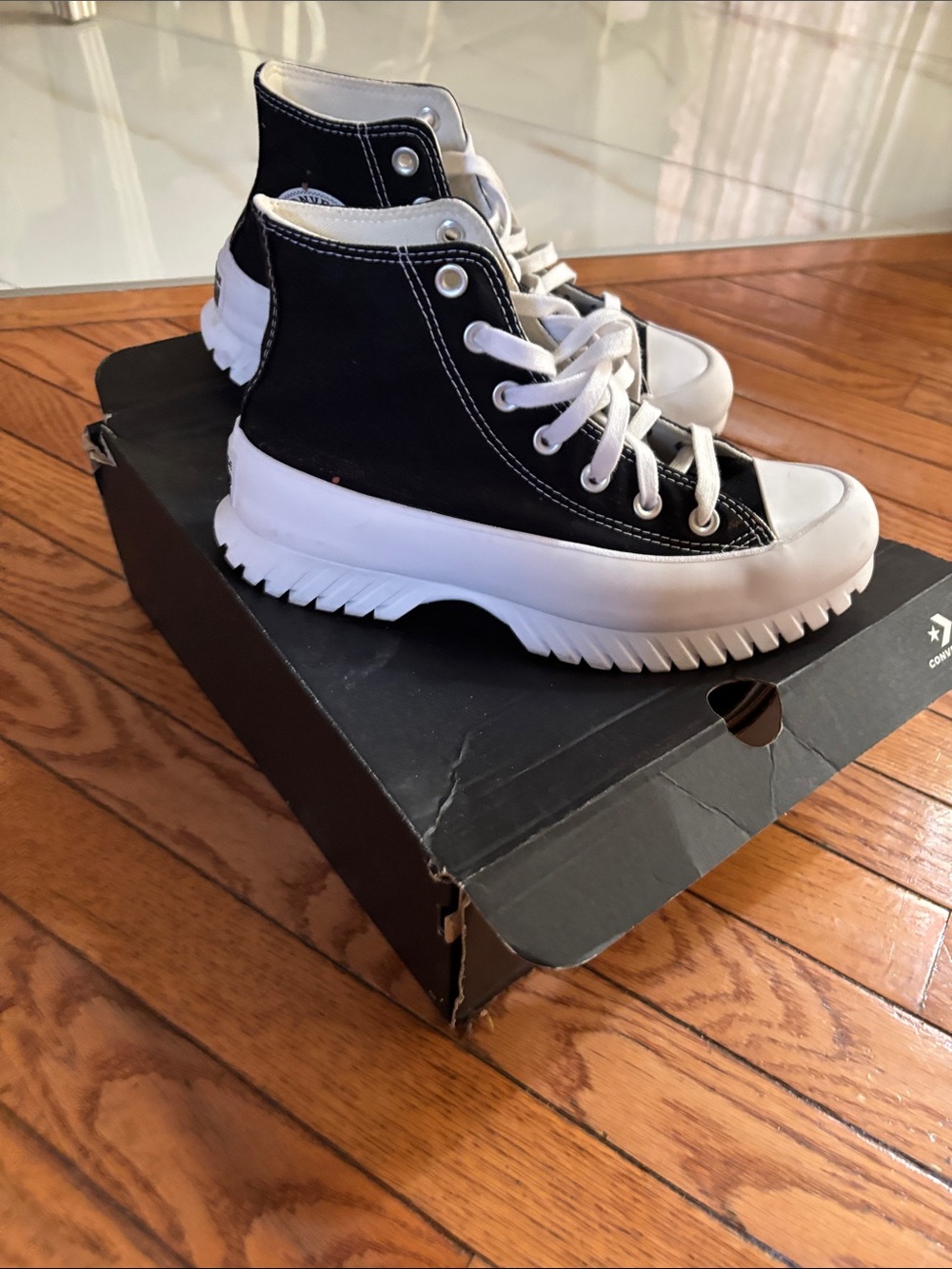 Converse Kids High-Top Sneakers in Black and White
